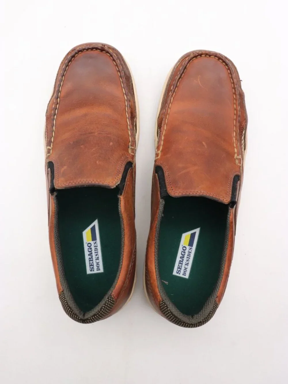 Sebago Docksides Brown Leather Men’s Size 10.5 M Slip On Loafers 7053